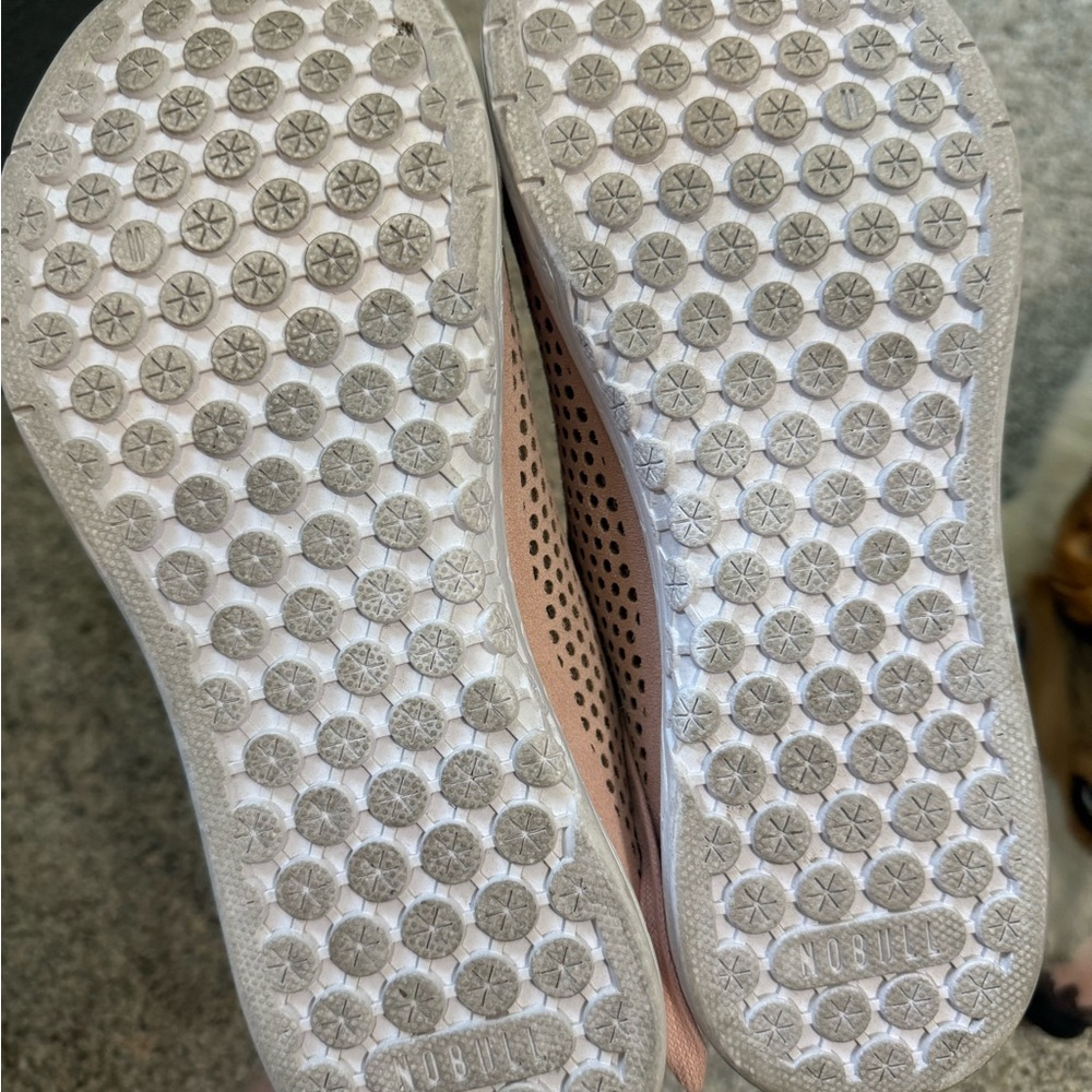Women's NoBull Perforated Suede Trainers, light pink, size 10 - Picture 3 of 4